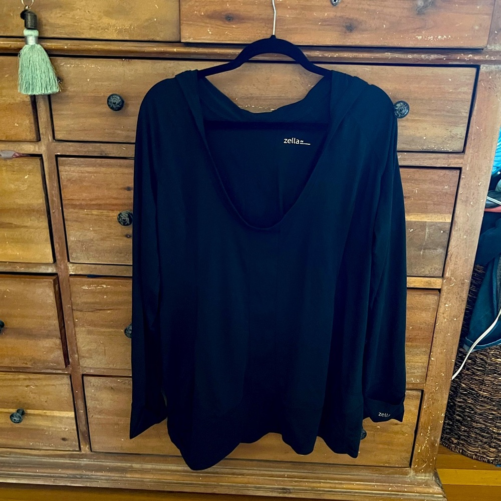 Black 2X Zella, long sleeve workout hoodie NWOT